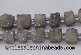 CNG3335 15.5 inches 6*8mm - 10*14mm nuggets plated druzy agate beads