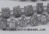 CNG3336 15.5 inches 6*8mm - 10*14mm nuggets plated druzy agate beads