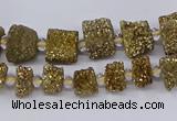 CNG3337 15.5 inches 6*8mm - 10*14mm nuggets plated druzy agate beads