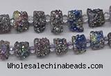 CNG3339 15.5 inches 6*8mm - 10*14mm nuggets plated druzy agate beads