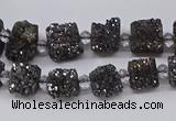 CNG3342 15.5 inches 6*8mm - 10*14mm nuggets plated druzy agate beads