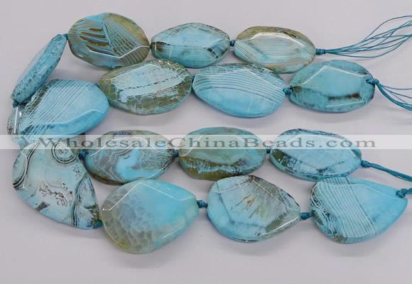 CNG3361 15.5 inches 30*35mm - 35*45mm faceted freeform agate beads