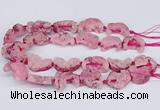 CNG3376 20*30mm - 30*45mm freeform plated druzy agate beads