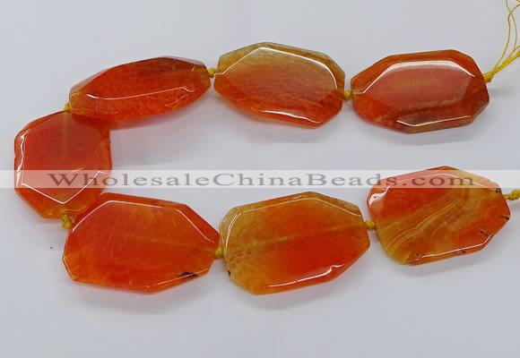 CNG3410 15.5 inches 38*50mm - 40*55mm faceted freeform agate beads