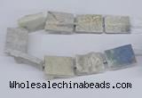 CNG3472 15.5 inches 30*40mm freeform plated druzy agate beads