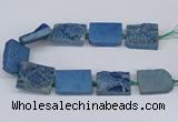 CNG3477 15.5 inches 30*40mm freeform plated druzy agate beads