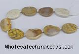 CNG3481 25*35mm - 30*40mm freeform chrysanthemum agate beads