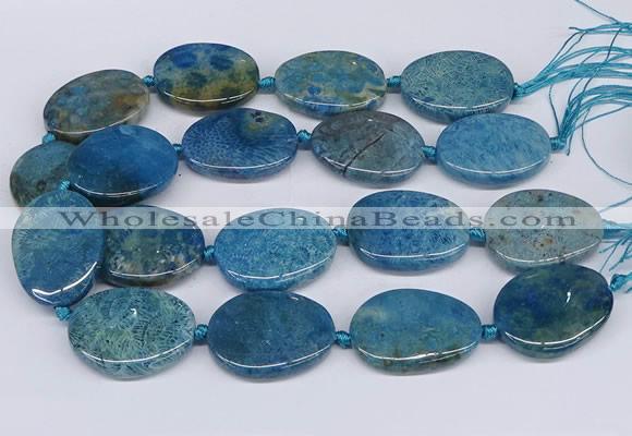 CNG3484 25*35mm - 30*40mm freeform chrysanthemum agate beads