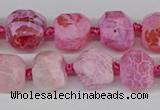 CNG3501 15.5 inches 12mm - 14mm faceted nuggets agate beads