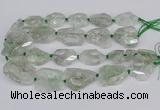 CNG3535 15.5 inches 25*30mm - 30*40mm freeform green quartz beads