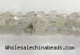 CNG3545 15*20mm - 20*25mm nuggets plated rough white crystal beads