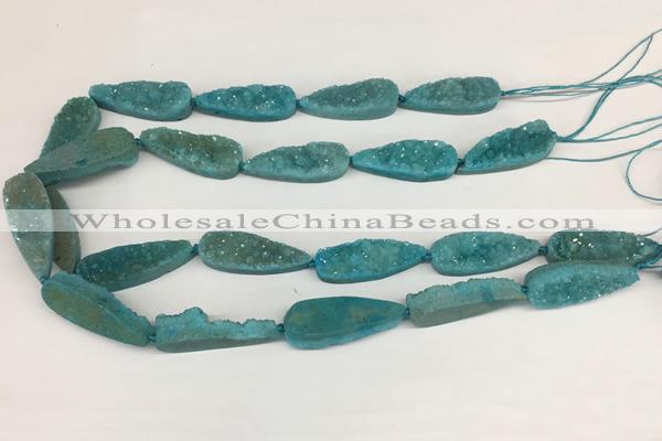 CNG3626 15.5 inches 12*35mm teardrop druzy agate beads