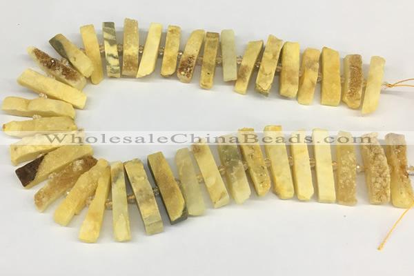 CNG3631 15.5 inches 5*30mm - 8*35mm sticks druzy agate beads