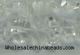 CNG365 15.5 inches 10*20mm faceted nuggets white crystal beads