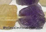 CNG3722 15.5 inches 15*20mm - 18*23mm nuggets rough amethyst & citrine beads