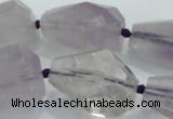 CNG380 15.5 inches 22*30mm faceted nuggets amethyst beads