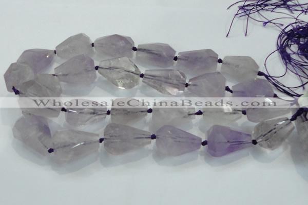 CNG380 15.5 inches 22*30mm faceted nuggets amethyst beads