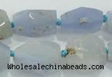 CNG404 15.5 inches 15*20mm - 18*30mm faceted nuggets blue chalcedony beads