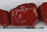 CNG50 15.5 inches 25*35mm nuggets red jasper gemstone beads