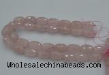 CNG5004 15.5 inches 15*25mm faceted rice rose quartz beads