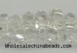 CNG5022 15.5 inches 6*8mm - 10*14mm faceted nuggets white crystal beads