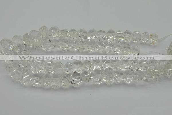 CNG5023 15.5 inches 10*14mm - 13*18mm faceted nuggets white crystal beads