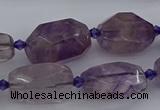 CNG5226 15.5 inches 10*15mm - 15*25mm faceted nuggets amethyst beads