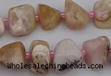 CNG5294 15.5 inches 8*12mm - 15*20mm nuggets pink opal gemstone beads