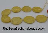 CNG5315 15.5 inches 25*35mm - 35*45mm freeform yellow jade beads