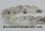 CNG5376 20*30mm - 35*45mm faceted freeform black rutilated quartz beads