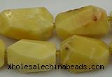 CNG5394 15.5 inches 12*16mm - 15*25mm faceted nuggets yellow jade beads