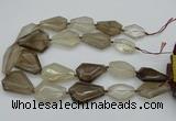 CNG5420 20*30mm - 35*45mm faceted freeform smoky quartz beads