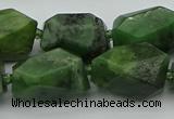 CNG5457 12*16mm - 15*25mm faceted nuggets Canadian jade beads