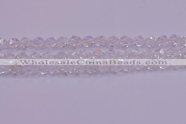 CNG5472 15.5 inches 8mm faceted nuggets white crystal beads