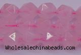 CNG5483 15.5 inches 10mm faceted nuggets rose quartz beads