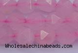 CNG5484 15.5 inches 12mm faceted nuggets rose quartz beads