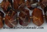 CNG5517 12*16mm - 15*20mm faceted nuggets orange garnet beads