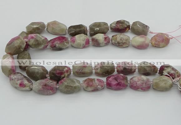 CNG5523 12*16mm - 15*25mm faceted nuggets pink tourmaline beads