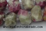 CNG5583 12*16mm - 15*20mm faceted nuggets pink tourmaline beads