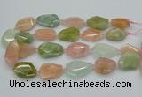 CNG5591 15.5 inches 22*28mm - 25*35mm faceted freeform morganite beads