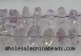 CNG5600 15.5 inches 6*16mm - 8*18mm faceted nuggets amethyst beads