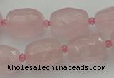 CNG5608 15.5 inches 10*14mm - 13*18mm faceted nuggets rose quartz beads