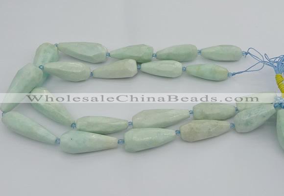 CNG5636 15.5 inches 15*35mm - 18*45mm faceted teardrop amazonite beads