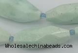 CNG5637 15.5 inches 15*35mm - 18*40mm faceted rice amazonite beads