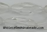 CNG5647 15.5 inches 15*35mm - 18*40mm faceted rice white crystal beads