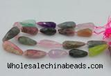 CNG5741 15*35mm - 18*45mm faceted teardrop mixed gemstone beads