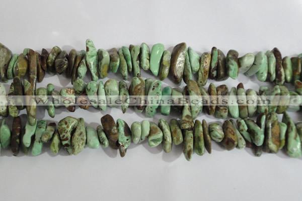 CNG579 15.5 inches 8*20mm nuggets african turquoise chips beads