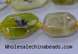 CNG5813 15.5 inches 10*14mm - 12*16mm faceted freeform yellow opal beads