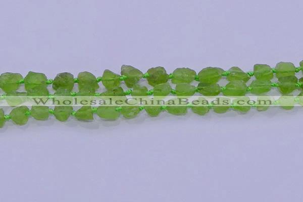 CNG5904 15.5 inches 4*6mm - 6*10mm nuggets rough olive quartz beads