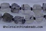 CNG5905 4*6mm - 6*10mm nuggets rough black rutilated quartz beads